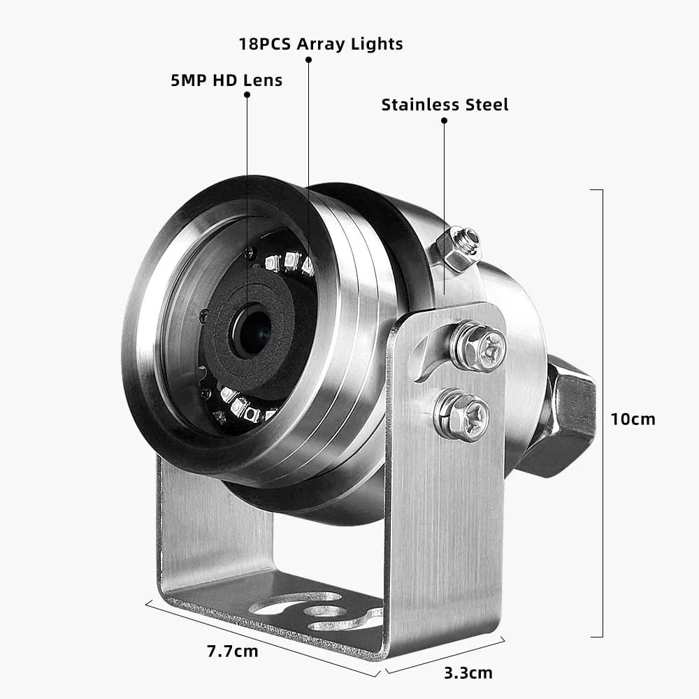 HJT 5MP POE Explosion Proof Camera, 304 Stainless Steel,UltraHD IP Surveillance Camera,Outdoor IP66 Waterproof, 85° View Angle,3.6mm Lens, 98ft IR