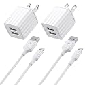 iPhone Charger,[Apple MFi Certified] Fast iPhone Charger 2PACK 6FT Lightning Cable Cord Fast Charging Dual 2 Port Plug USB Wall Charger Compatible