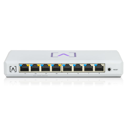 Alta Labs S8-POE | 8 Port Multi-Gigabit Managed Ethernet Switch with 4 PoE+ Ports | 60W PoE Budget | Desktop or Wall Mount | Manage Network via Cloud