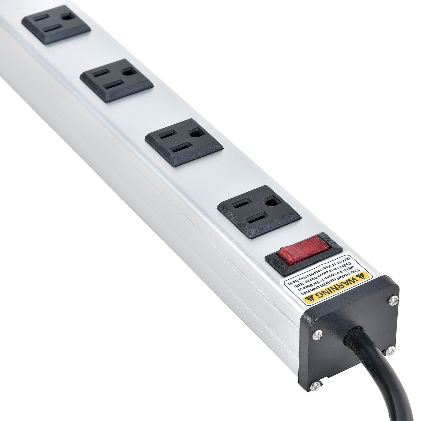 Global Industrial 19" 7 Outlet Aluminum Power Strip with 6-ft Cord ETL/cETL
