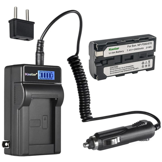 Kastar 1-Pack NP-F570 Battery and LCD AC Charger Compatible with CCD-TRV95 CCD-TRV97 CCD-TRV98 CCD-TRV99 DSC-CD100 DSC-CD250 DSC-CD400 DSC-D700