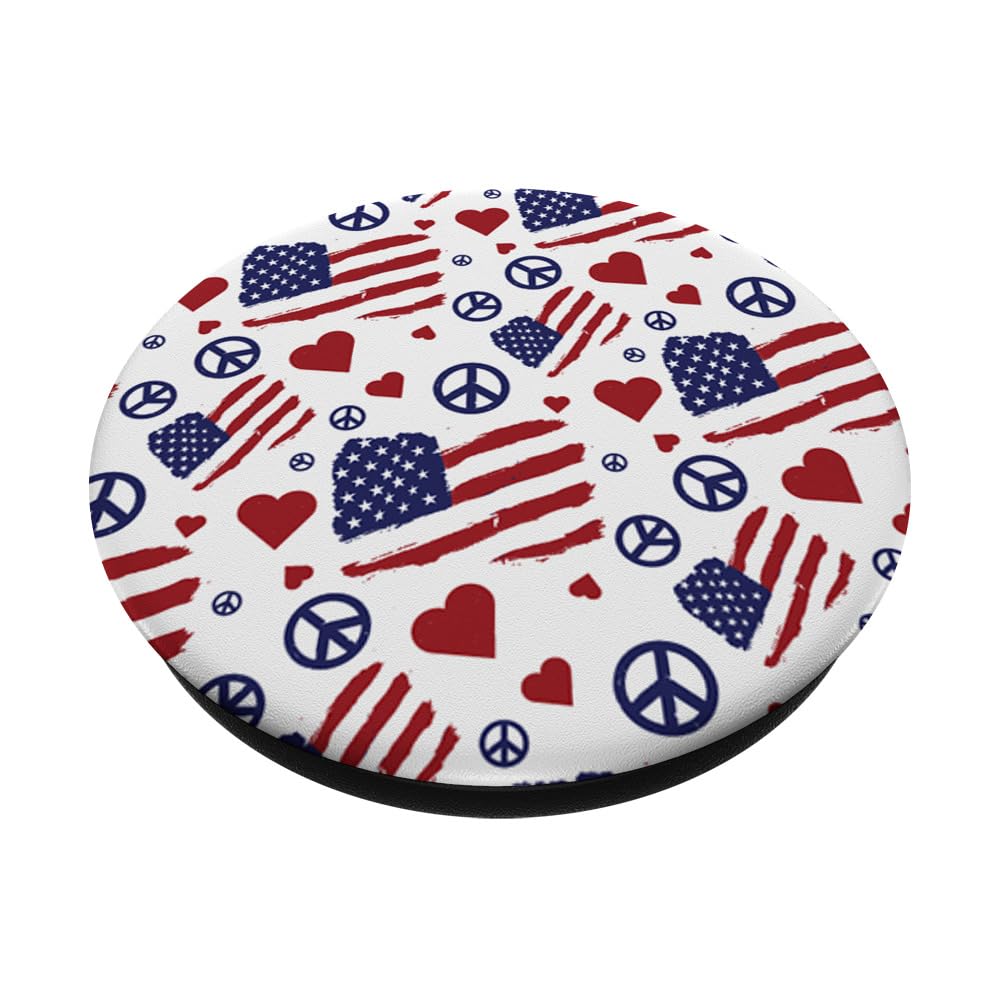 iCreate Peace Love America PopSockets Stand for Smartphones & Tablets PopSockets PopGrip: Swappable Grip for Phones & Tablets PopSockets Adhesive