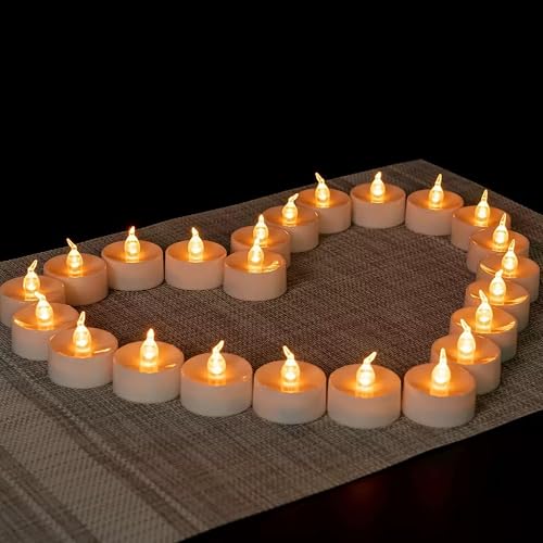 Flameless LED tea wax lamp battery powered, with a usage time of over 200 hours and flickering flames | Durable, safe, smoke-free, very suitable