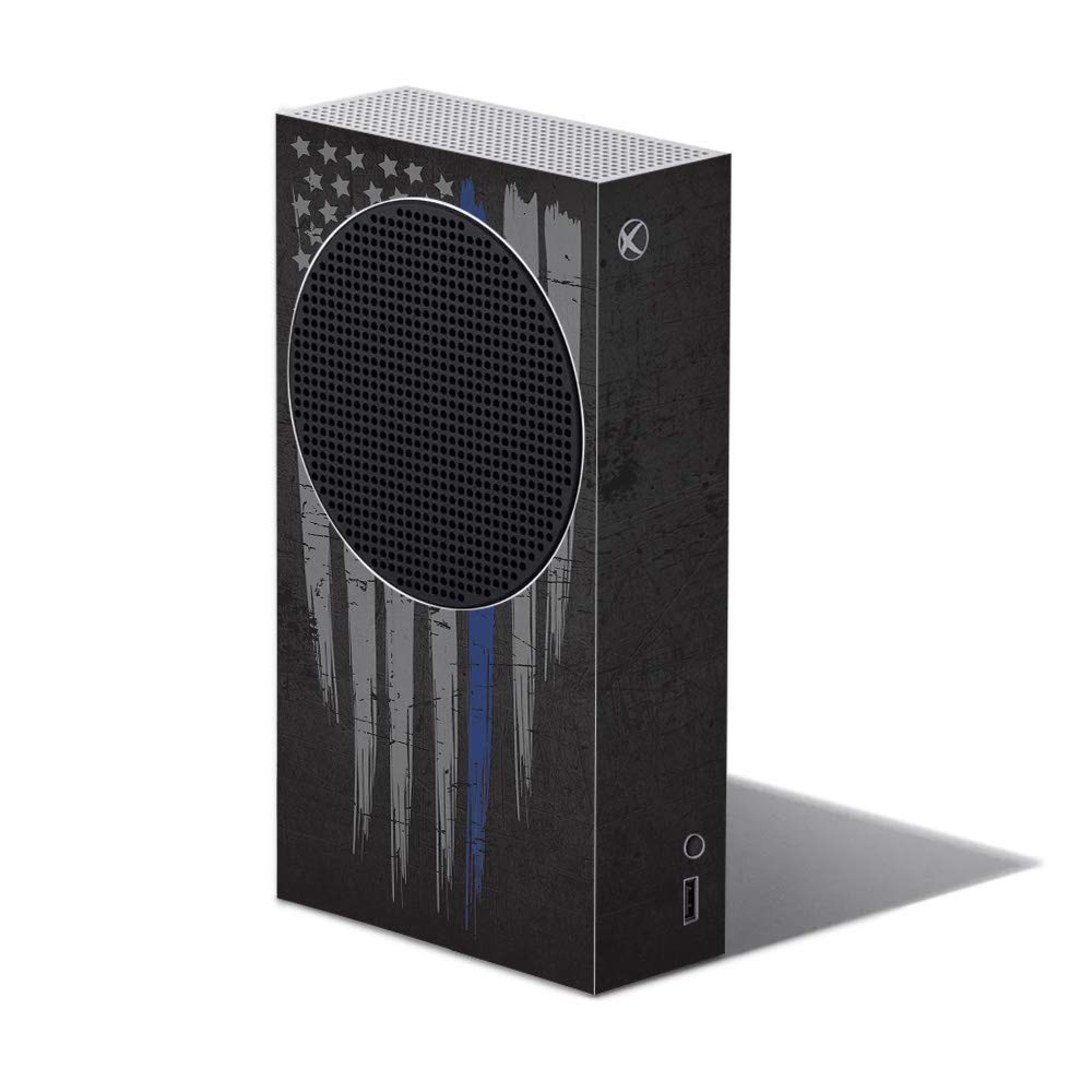 MightySkins Skin Compatible with Xbox Series S - Thin Blue Line | Protective, Durable, and Unique Vinyl Decal wrap Cover | Easy to Apply and Change