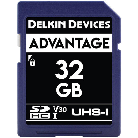 Delkin Devices 32GB Advantage SDHC Memory Card UHS-I (U3/V30) - High Speed SD Card 32GB for Cameras | Memory Cards for Cameras with 4K UHD, Full HD