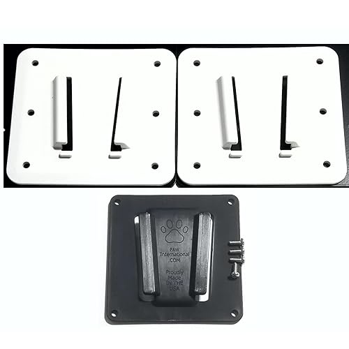 PAW International Polymer (Plastic) RV TV Bracket, White 3 Piece Set: 2-White Wall Mounts and 1-TV Bracket VESA 100x100mm (4"x4")