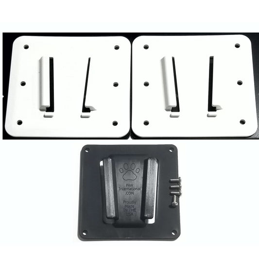 PAW International Polymer (Plastic) RV TV Bracket, White 3 Piece Set: 2-White Wall Mounts and 1-TV Bracket VESA 100x100mm (4"x4")