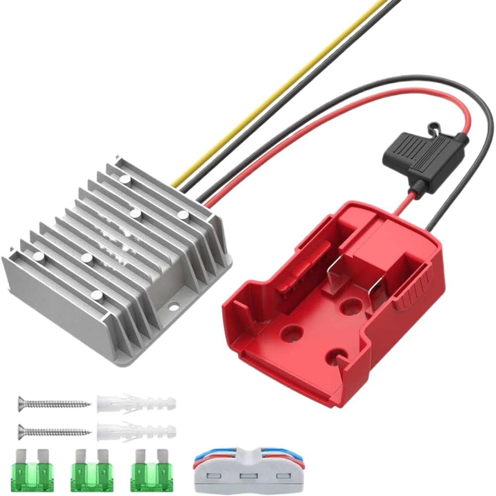 12V 20A 240W Buck Converter Regulator Compatible with Milwaukee 18V Tools for Power Wheel Robot Adapter