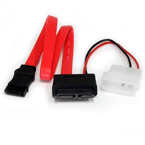 StarTech.com 12in Slimline SATA to SATA with LP4 Power Cable Adapter (SLSATAF12)