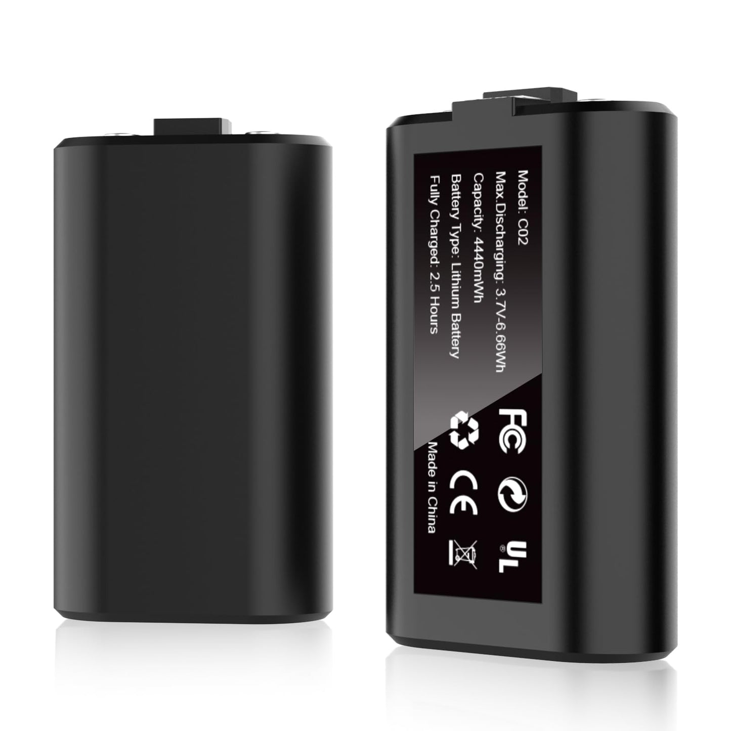 Bcofo Rechargeable Battery Pack for Xbox Series X|S/One, 2 Pack 4440mWh 3.7V Battery Pack for X-Box One/S/X/Elite All Xbox Controllers Supports Use