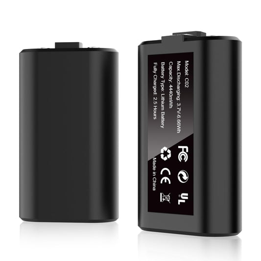 Bcofo Rechargeable Battery Pack for Xbox Series X|S/One, 2 Pack 4440mWh 3.7V Battery Pack for X-Box One/S/X/Elite All Xbox Controllers Supports Use