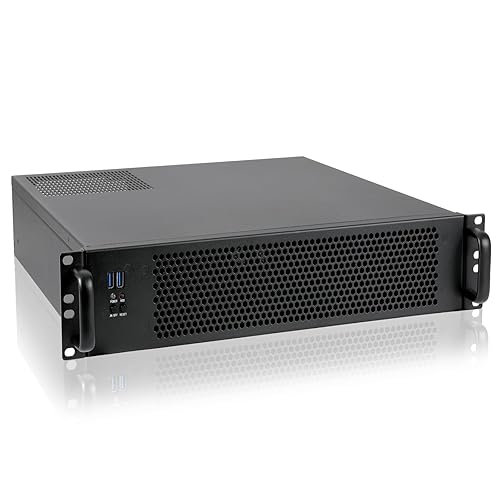 RackChoice MicroATX/Mini-ITX 2U Rackmount Server Chassis max 9x3.5 Bay / USB3.0 with 2.0 Adapter Support ATX PSU Either top or Side Cooling Depth