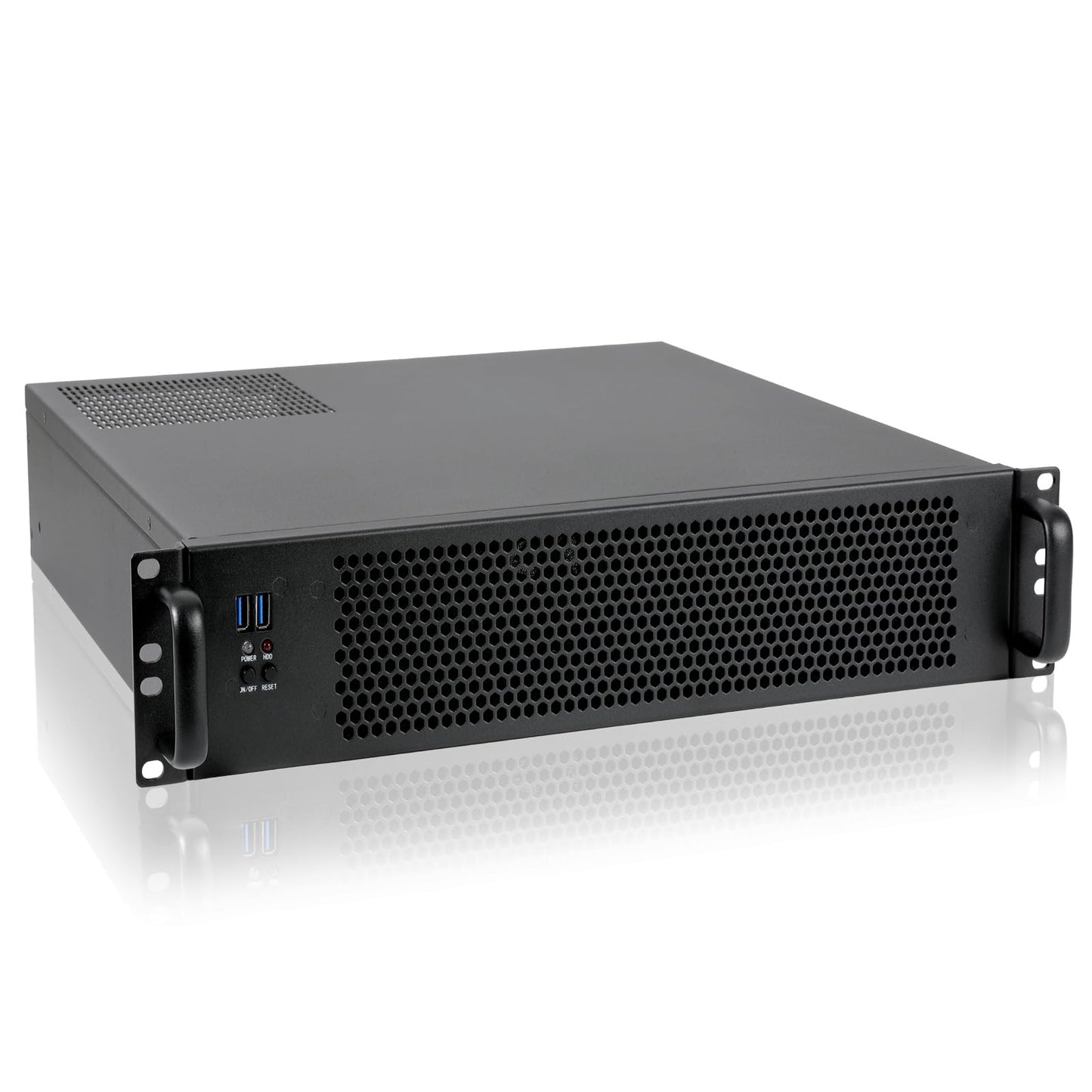 RackChoice MicroATX/Mini-ITX 2U Rackmount Server Chassis max 9x3.5 Bay / USB3.0 with 2.0 Adapter Support ATX PSU Either top or Side Cooling Depth