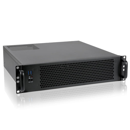 RackChoice MicroATX/Mini-ITX 2U Rackmount Server Chassis max 9x3.5 Bay / USB3.0 with 2.0 Adapter Support ATX PSU Either top or Side Cooling Depth