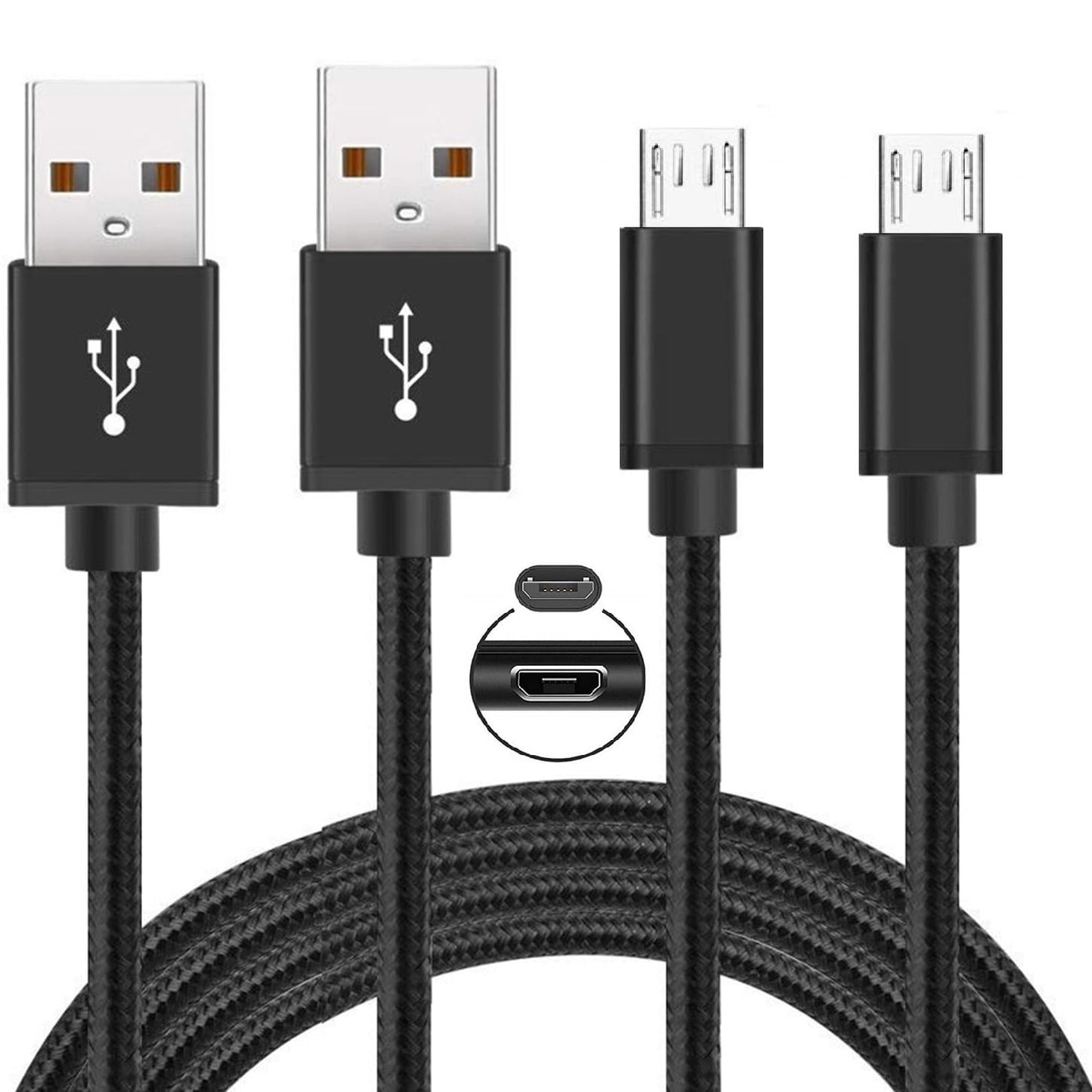 2Pack 3.3ft USB-A to Micro USB Charging Cable PS4 Controller Charger Cord for PlayStation-4,Slim/Pro,Dualshock 4,X-Box One S/X Controller,Fire