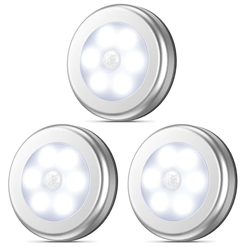 AMIR Upgraded 3.15” Motion Sensor Light, 3 Pack Stick on Cordless Battery-Powered LED Night Light, Closet Lights, Stair Lights, Safe Lights