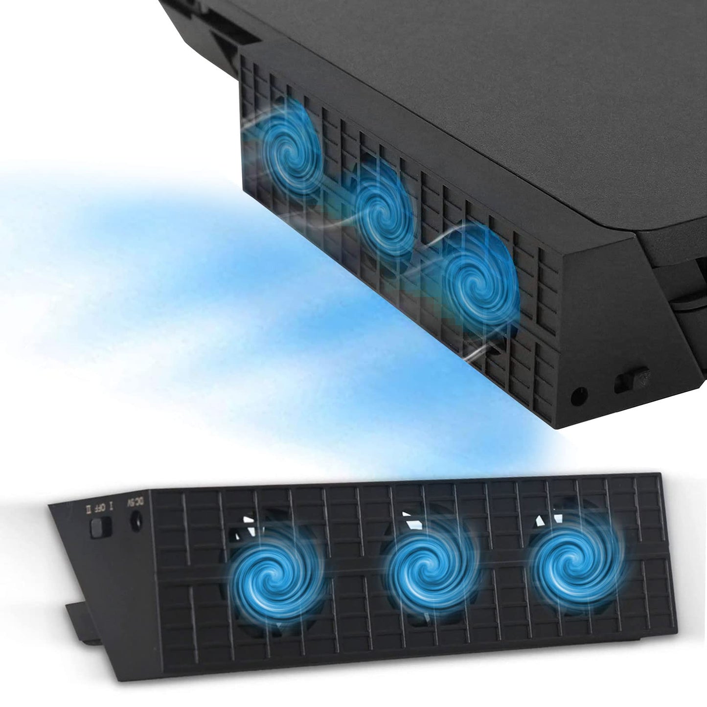 Linkhood Cooling Fan for PS4 Slim, External USB Cooler Game Console Cooling Fan with Extra USB3.0 Port for Sony PlayStation 4 Slim Console (for PS4