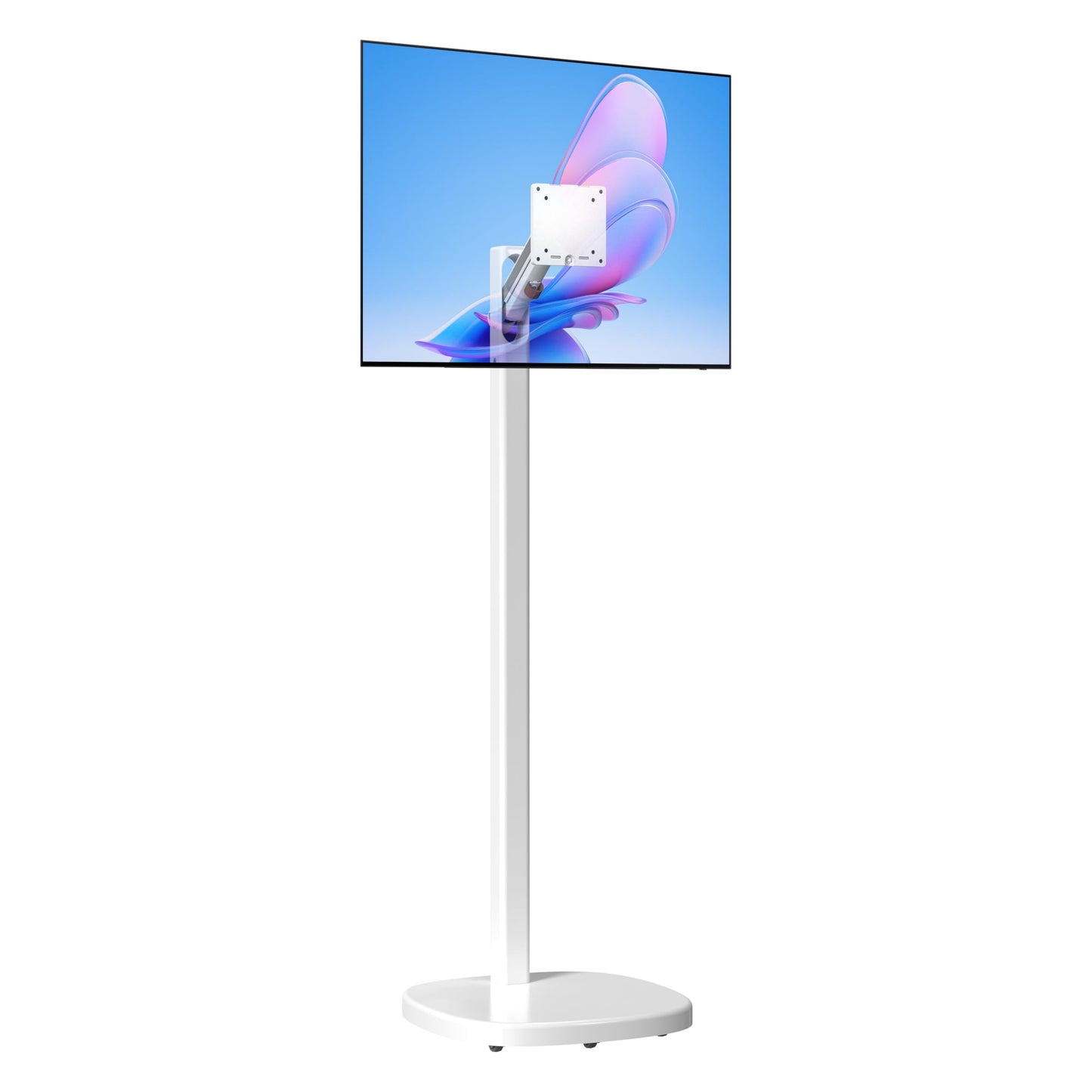 CTA Ergonomic Floor Stand For Monitors & TV’s Up To 35-inches & 22 lbs - Mobile Stand With Anti-Knockdown Base & Height Adjustable - Commercial Grade
