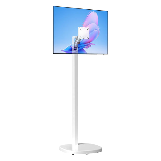 CTA Ergonomic Floor Stand For Monitors & TV’s Up To 35-inches & 22 lbs - Mobile Stand With Anti-Knockdown Base & Height Adjustable - Commercial Grade