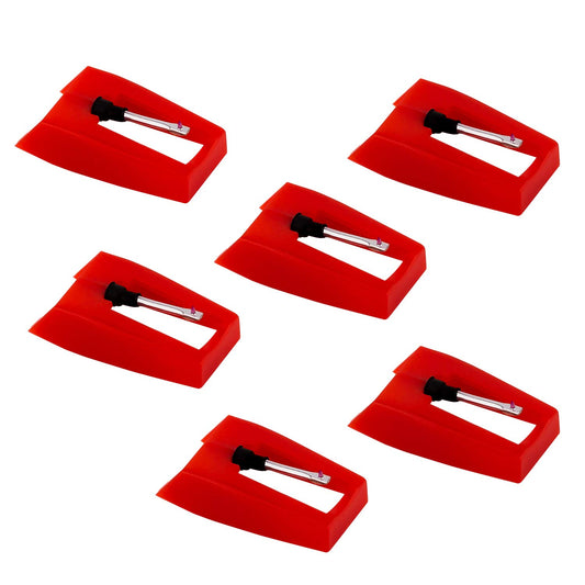 Luter 6 Pieces Record Player Needle Turntable Needles Record Player Stylus Record Player Needle Replacement Accessories for Vinyl Record Player (Red)