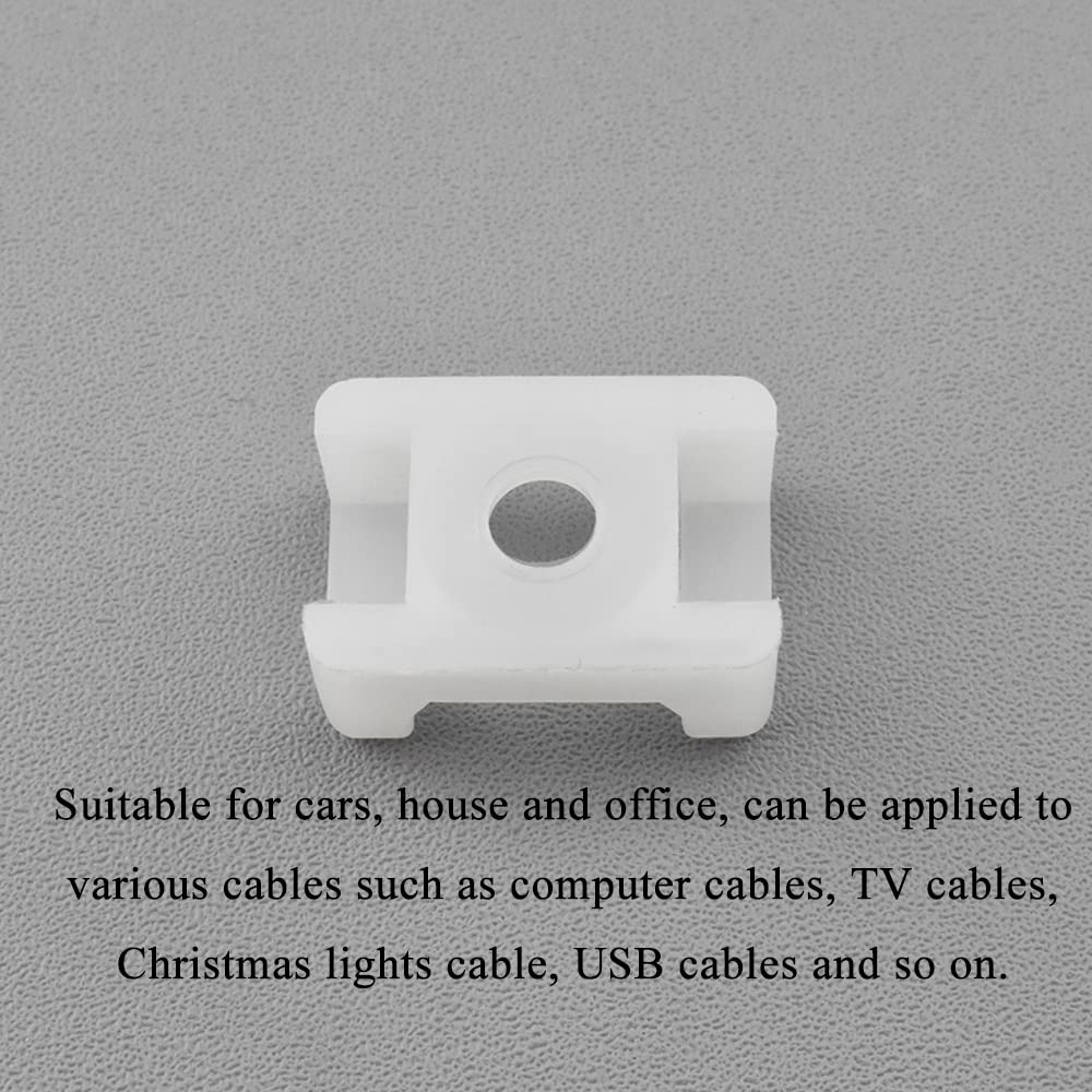 Acoeitl Zip Tie Base Saddle Type Zip Tie Anchors Cable Tie Base Saddle Type Mount Wire Holder with 5mm Screw Hole for Office Home Garden TV cables