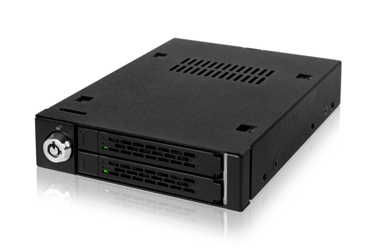 ICY DOCK MB992SK-B 2X 2,5Zoll SATA HDD/SSD Wechselrahmen Fuer 2X 2,5Z SATA