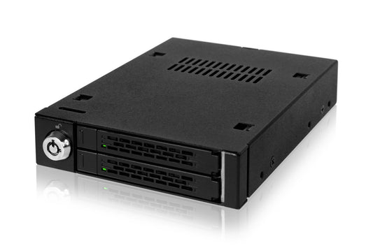 ICY DOCK MB992SK-B 2X 2,5Zoll SATA HDD/SSD Wechselrahmen Fuer 2X 2,5Z SATA