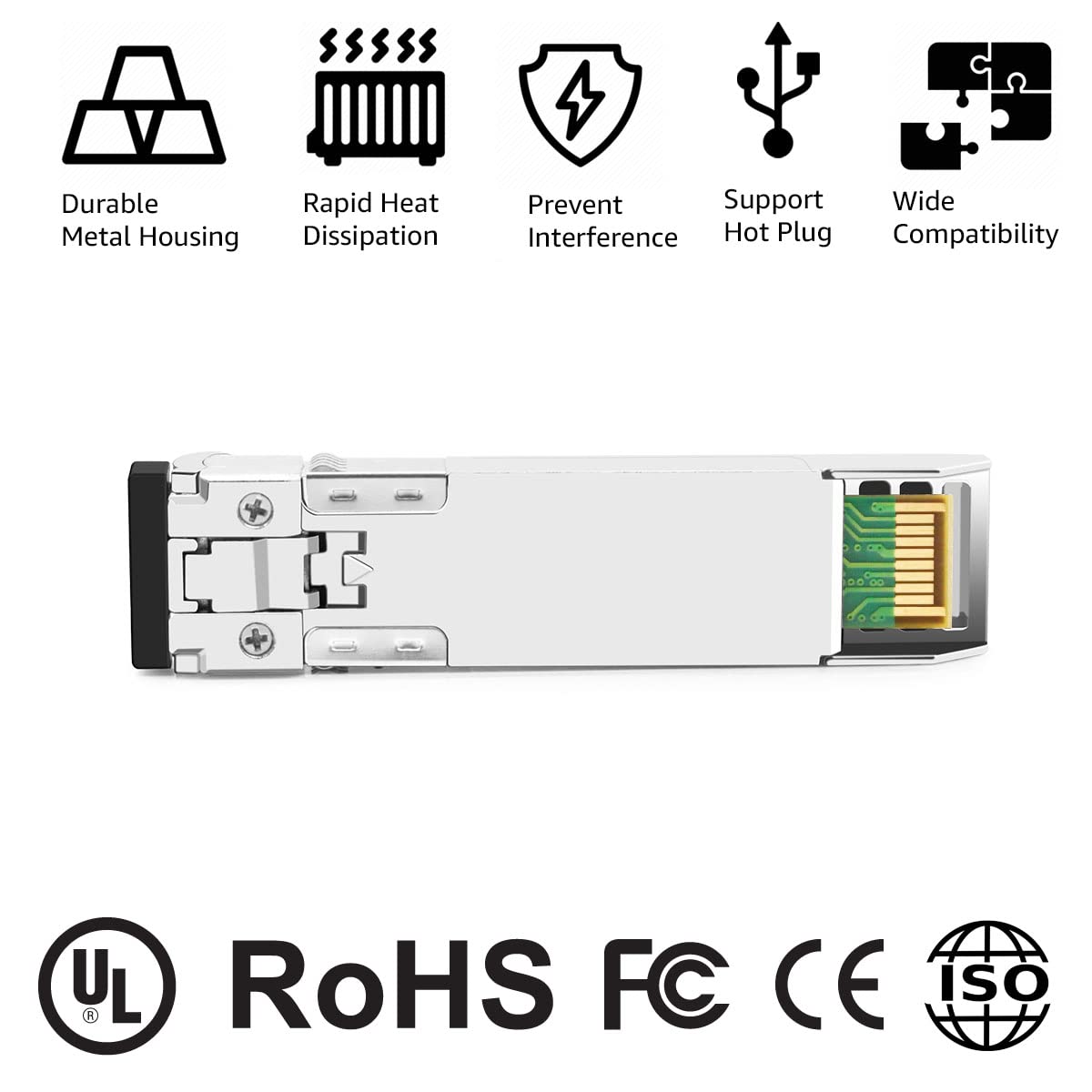 OPSTRAN 10GBASE-SR SFP+ Optical Transceiver Module Compatible with Ubiquiti Unifi UF-MM-10G 10Gbps 850nm 300m DDM Duplex LC MMF
