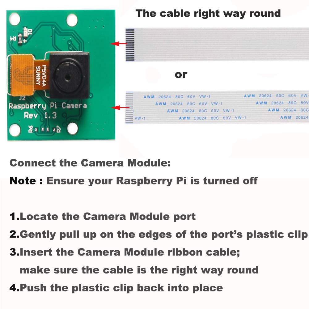 DORHEA Raspberry Pi Mini Camera Video Module 5 Megapixels 1080p Sensor OV5647 Webcam for Raspberry Pi Model A/B/A+/B+, Pi 2B and Raspberry Pi 3B, Pi 3