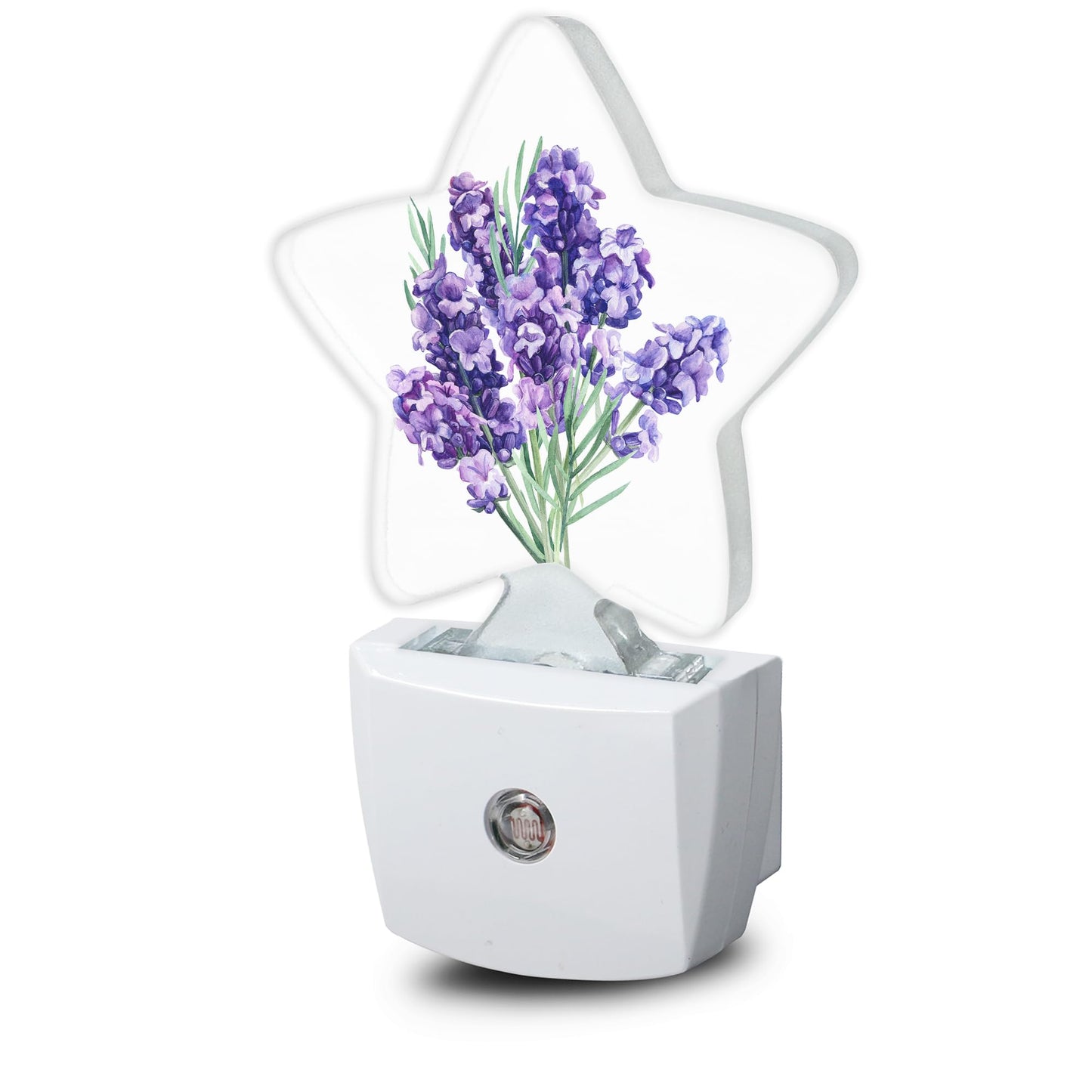 Losthll Purple Lavender Flower Night Lights Plug in Wall Lamp Smart Dusk to Dawn Sensor for Home Decorative,Kids Room Bedroom Bathroom Kitchen Hallway