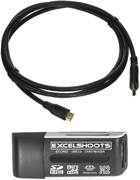 Excelshoots HDMI Cable for Canon EOS 90D Camera, High-Speed 4K Mini HDMI to HDMI Cable for Canon EOS 90D DSLR Camera, 6 Feet Gold Plated.