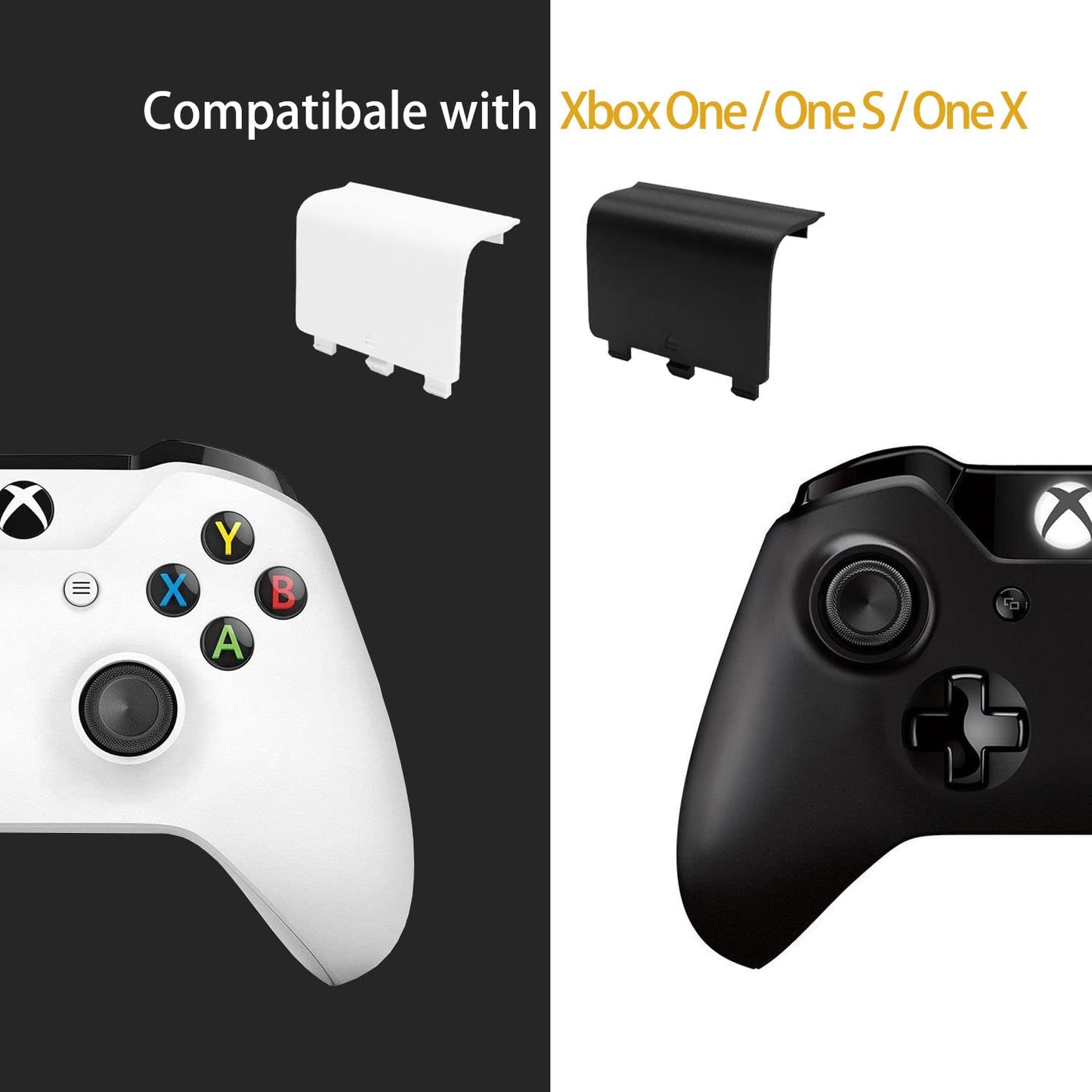 KELIFANG Replacement Battery Cover Door Compatible with Xbox One, One S, One X Controller, Battery Back Shell Repair Part Compatible with Xbox