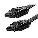 Monoprice SATA 6Gbps Straight Connector Cable with Lock Inchg Latch - 1.5 Feet - Black (10 Pack) Compatible with SATA HDD, SSD, CD Driver, CD Writer