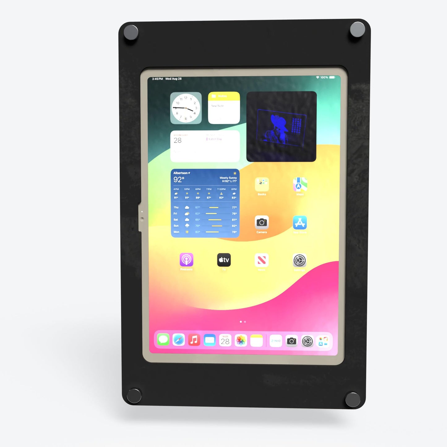TABcare Acrylic Wall Mount Floating Frameless Display with Metal Standoff for iPad 10 10.9, 11 A16 Tablet (Black, iPad 10/11)