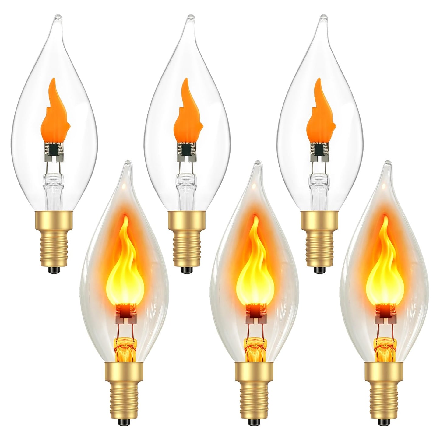 Vicstone LED E12 Flickering Light Bulb, Realistic Flame Light Bulbs