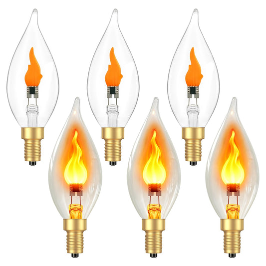 Vicstone LED E12 Flickering Light Bulb, Realistic Flame Light Bulbs