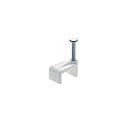 Secure 10mm White Flat Nail Cable Clip for Coax, Ethernet, and Telephone Cable Management - 100 Pack