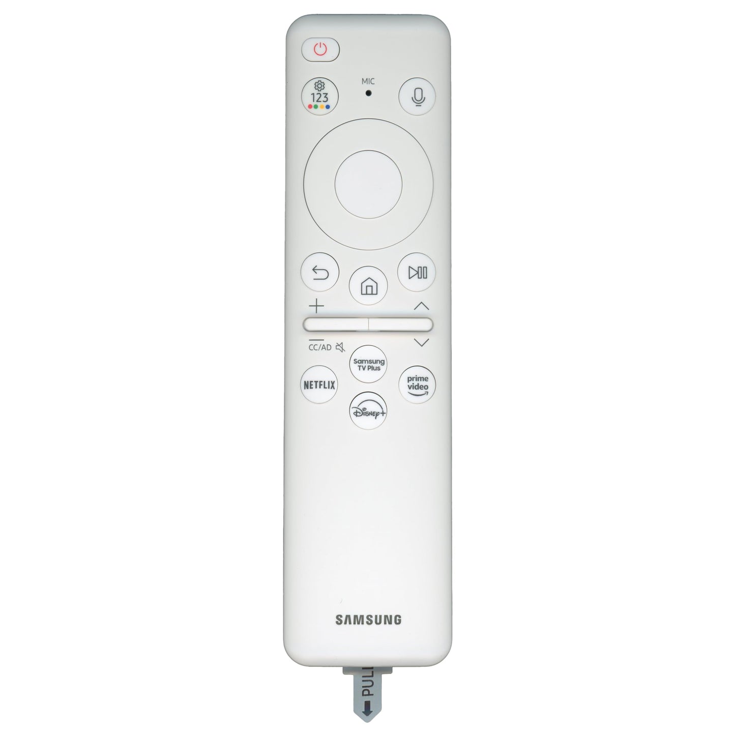 Dan's Originals OEM BN59-01456A / TM2361E 2024 White Solar TV Remote Control for Samsung TV, The Frame TV, with Plus, Netflix, Prime, Disney+ App Keys