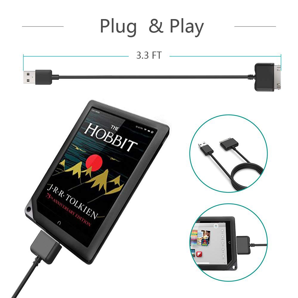 traderplus 3.3ft USB Data Charging Cable Charge Wire Cord for Barnes & Noble Nook Hd HD Plus 7" + 9" Tablet