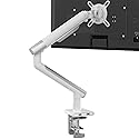 Single Monitor Arm Mount - CTA White Monitor Mount for 23" to 35" Monitors - w/Dual USB 3.0 Hub Ports & Arm Clamp for Desks - White (ADD-SSMA)