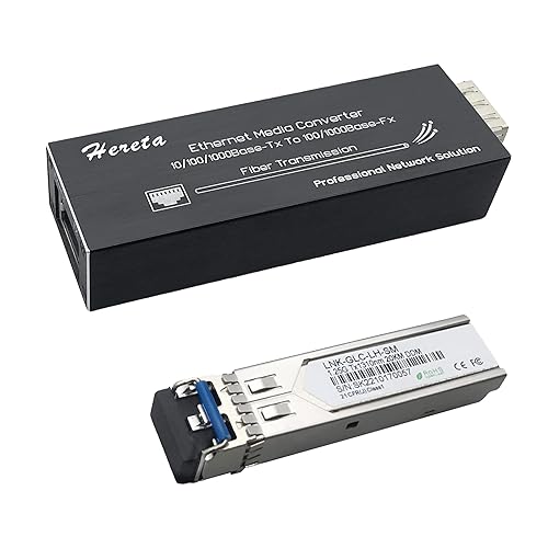 Industrial Gigabit Fiber Media Converter with Single Mode Dual Fiber SFP/LC Module 10/100/1000Base-TX to 100/1000Base-Fx Mini Ethernet Media Hardened