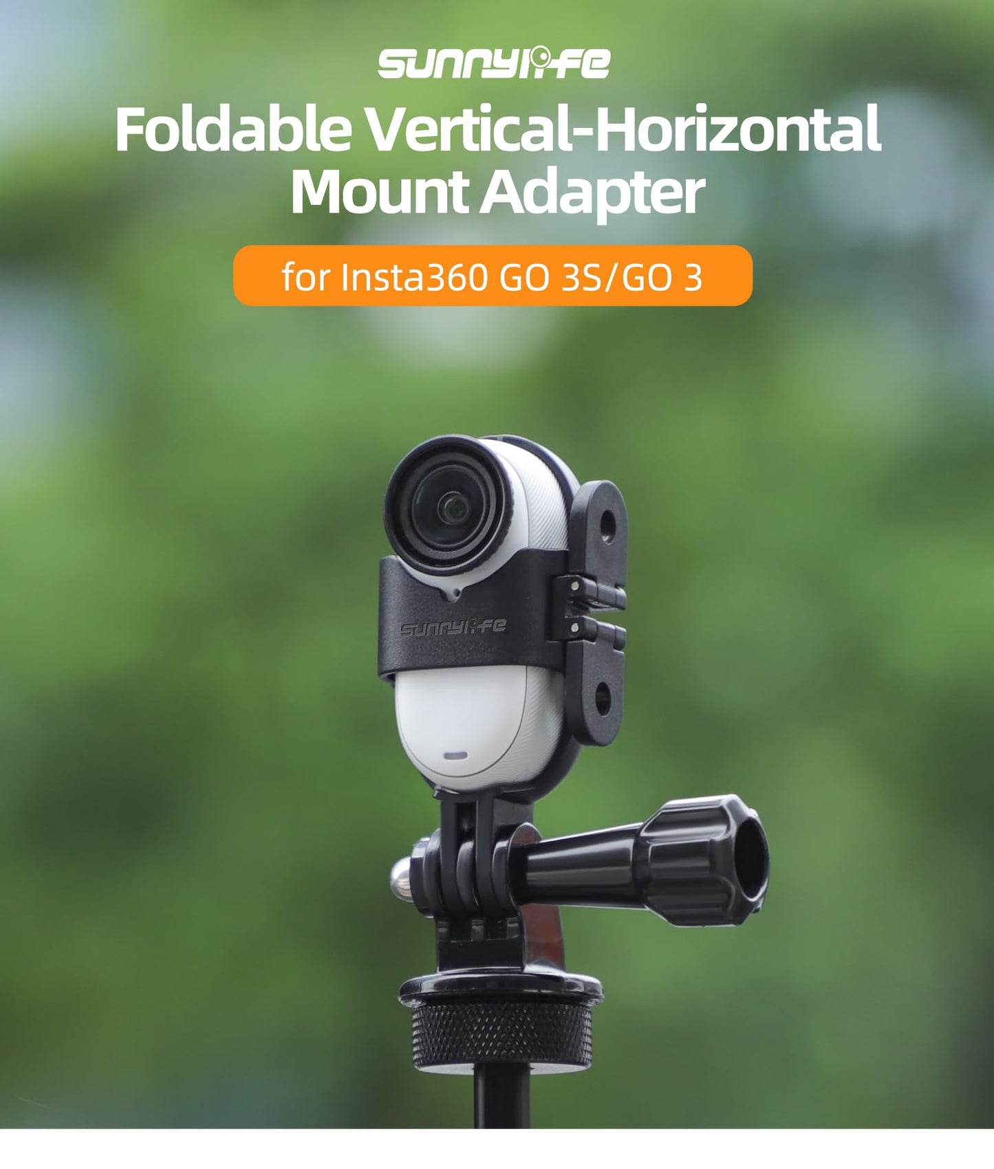 LIBOQIAO Foldable Mount Adapter for Insta360 GO 3S/GO 3 - Vertical-Horizontal Camera Stand - Compatible with Original Quick Reader - Black