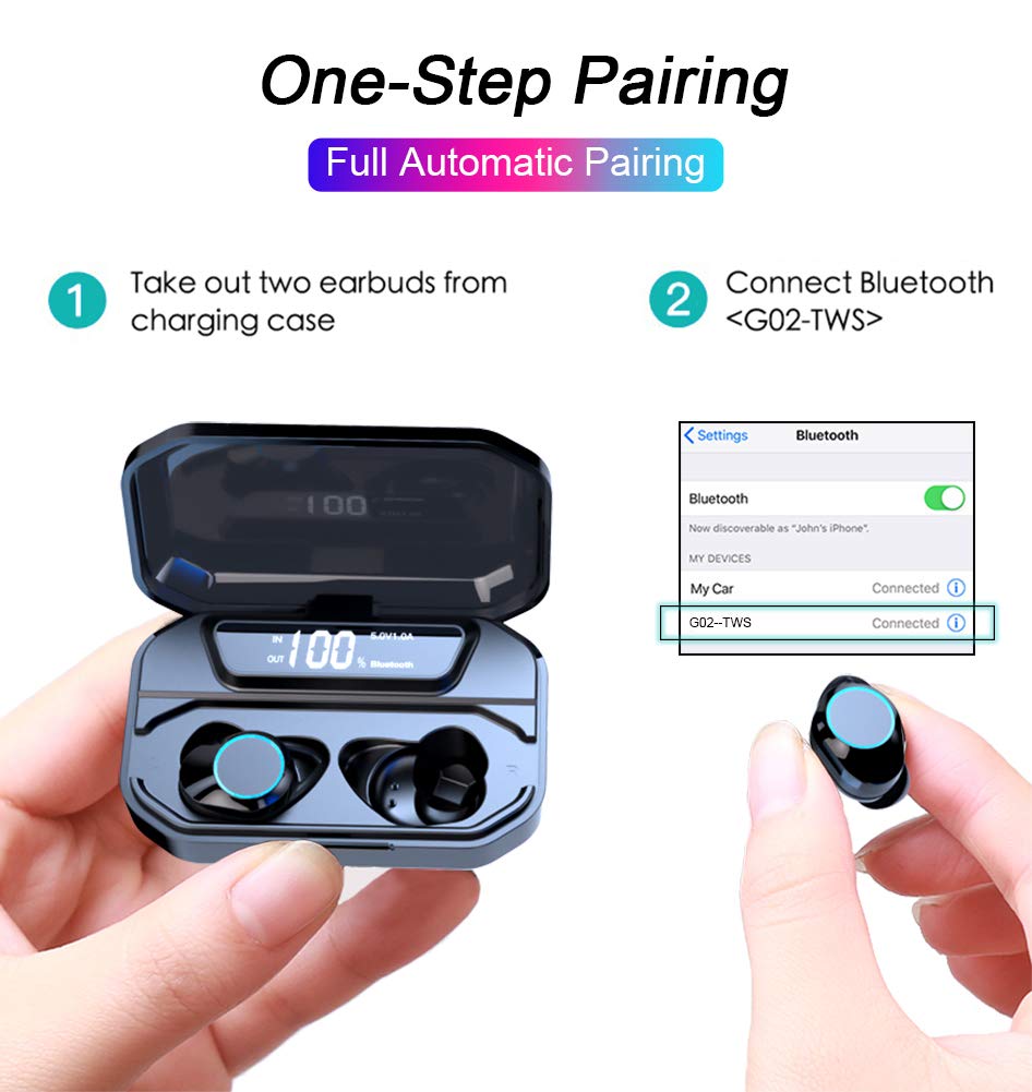 [Xmythorig Ultimate] True Wireless Earbuds Bluetooth 5.0 Headphones, IPX7 Waterproof Earphones for Sports, 160H Playtime w/ 3300mAh Charging Case, 3D