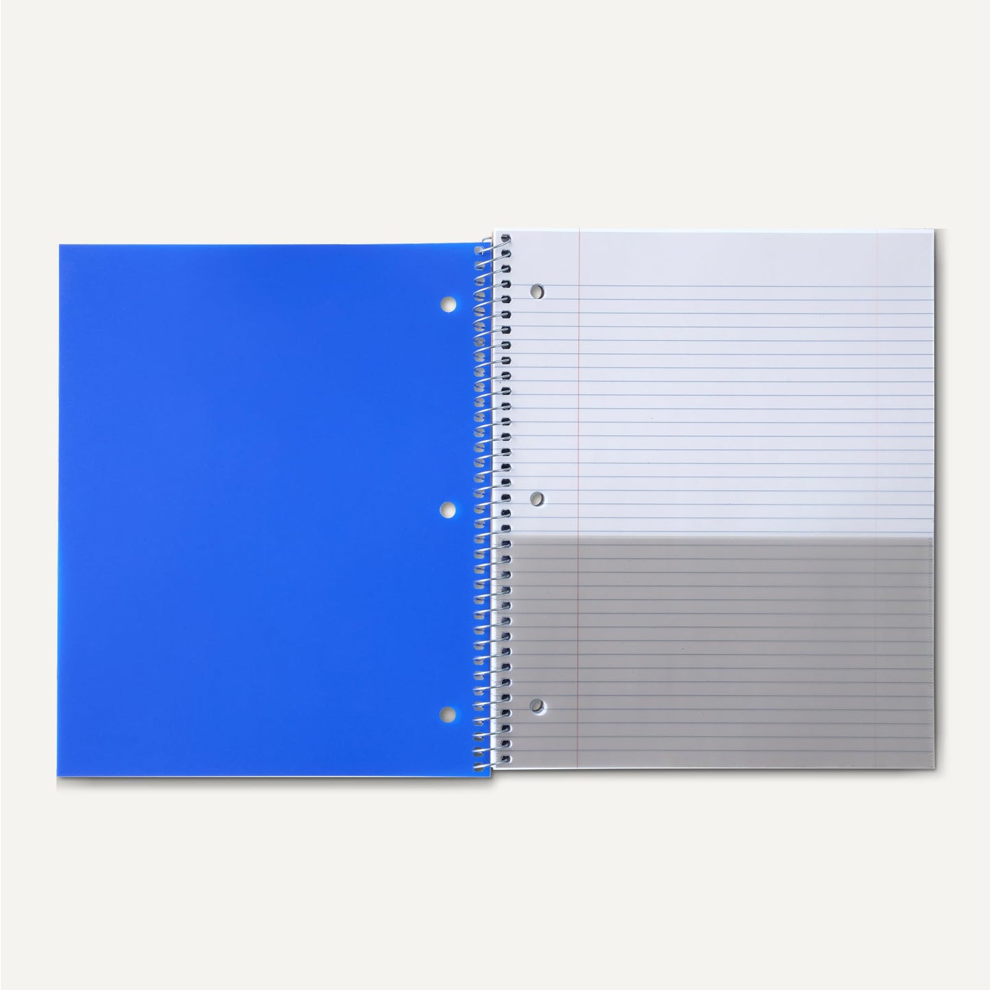 Amazon Basics 1 Subject College Ruled Spiral Notebook, Poly Cover,100 Sheets, 9" x 11", Assorted Primary Colors, 3 pack