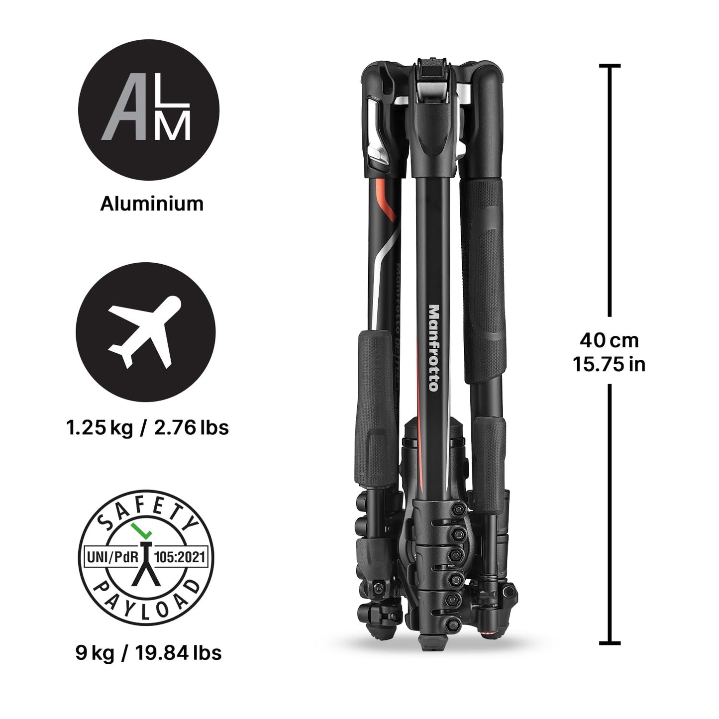 Manfrotto Befree Advanced 3-Way Camera Tripod for Sony's Alpha Cameras, Aluminium Travel MiniTripod, Lever Lock, with 3-Way Fluid Head, for Photo
