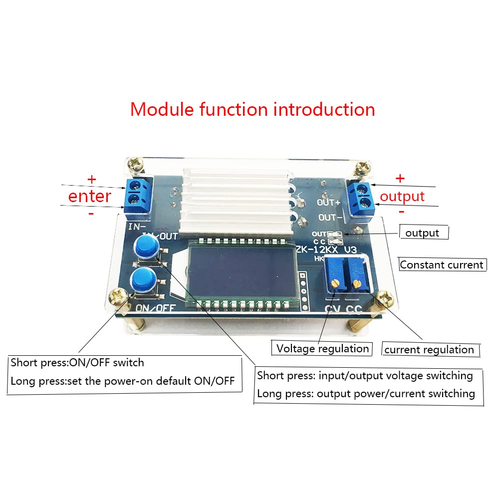 DC Buck Converter 12A 5.3V-32V to 1.2V-32V Adjustable Power Supply Module 5v 9v 12v 24V 30V 32V Step Down Voltage Regulator with LCD Display Volt…
