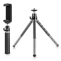 Mini Tripod for Webcam and Phone, Metal Extendable Webcam Stand with Phone Holder, Tripod for Webcam