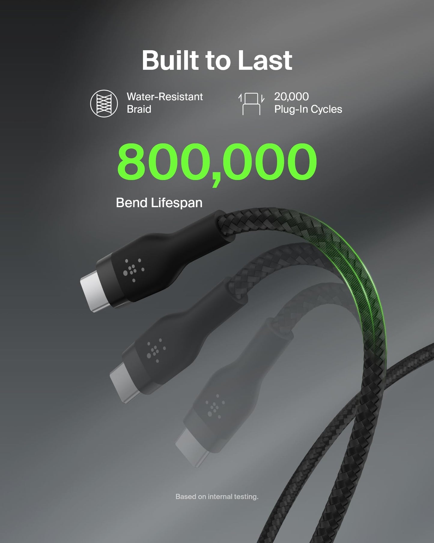 Belkin BoostCharge Pro Flex Braided USB-C to USB-A Cable (1M/3.3FT) USB-IF Certified Fast Charging Cable for iPhone 17, iPhone 17 Pro, iPad, Galaxy