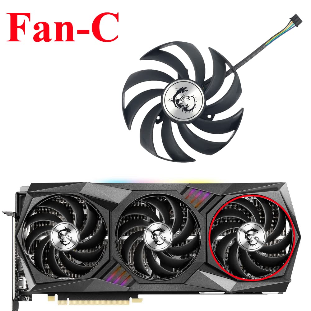 inRobert 90mm Ball Bearing Graphics Card Fan Replacement for MSI RTX 3060 3070 3080 Ti 3090 Gaming X Trio GPU PLD09210B12HH (3)