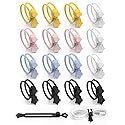 Quick Bind-Silicone Cable Ties Reusable, Cord Organizer for Charging Cables, Data Cables & Computer Wires, Multipurpose Elastic Cable Management
